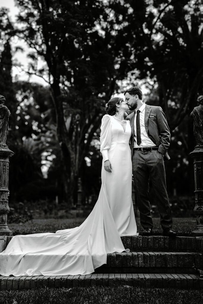 Pareja en el día de su boda, fotografía de realizado por Marina Camargo Fotografía Profesional.